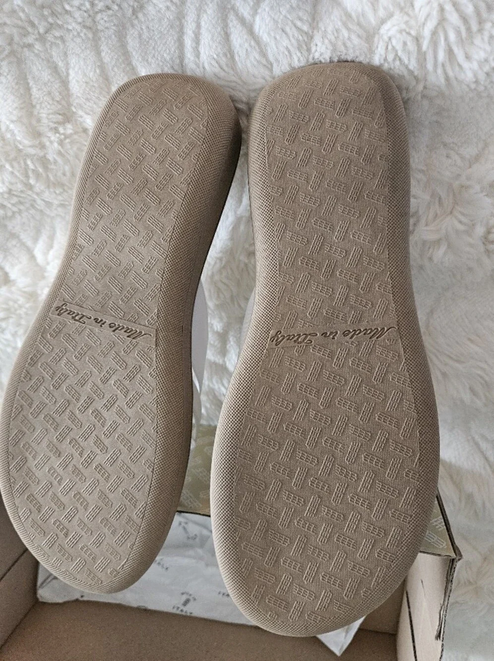 Italian Shoemakers White and Tan Crisscross Platform Sandals